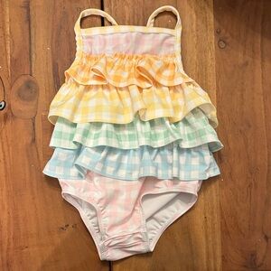 Mud Pie Ruffled Gingham Swimsuit